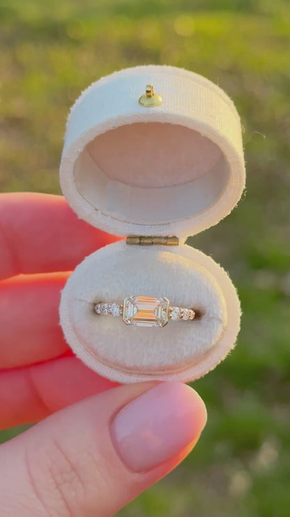 1.31ct Emerald Cut Lab Diamond East West Ring
