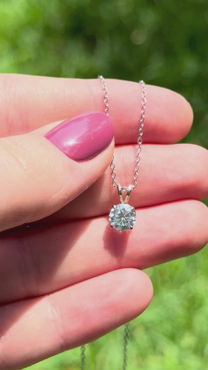 1.00ct Lab Diamond Pendant, 14k White Gold