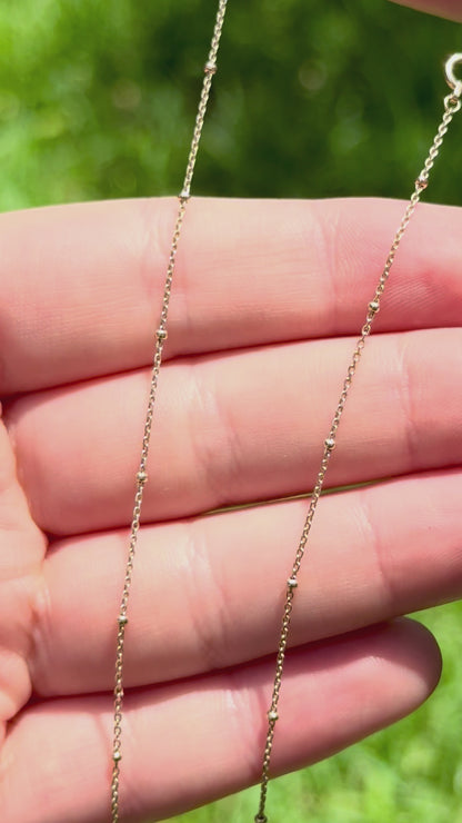 Satellite Bead Cable Chain, 10k Gold, 1.7mm