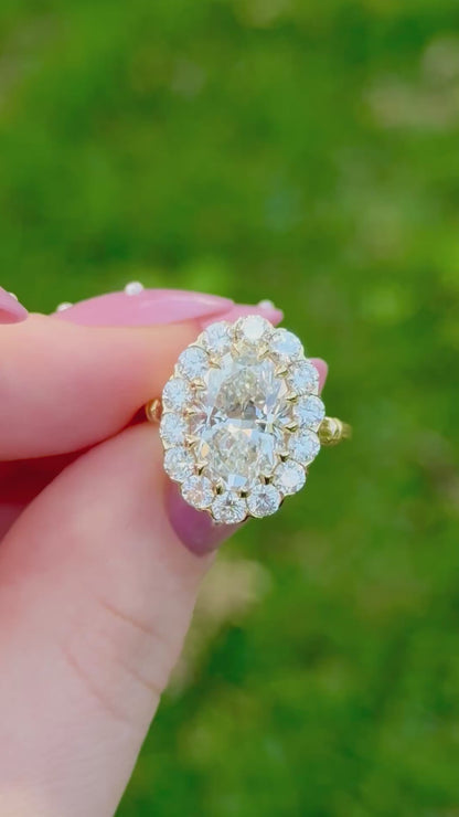 4.01ct Oval Lab Diamond Halo Ring – Callie