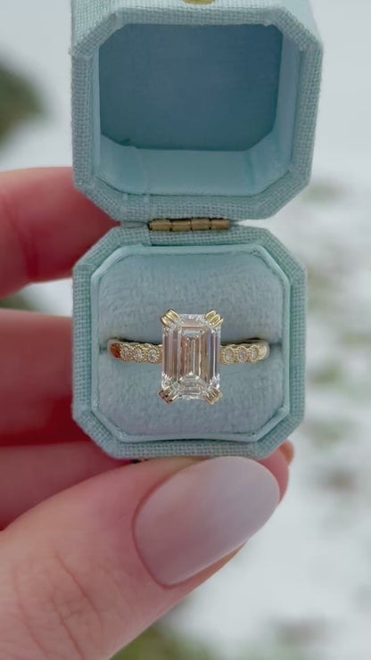 3.06ct Emerald Cut Lab Diamond Ring – Celeste