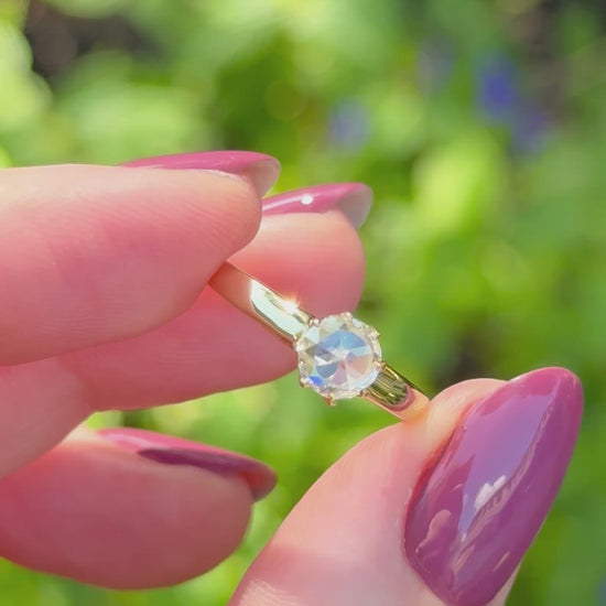 Video of the Camille 1.01ct rose cut natural diamond solitaire ring