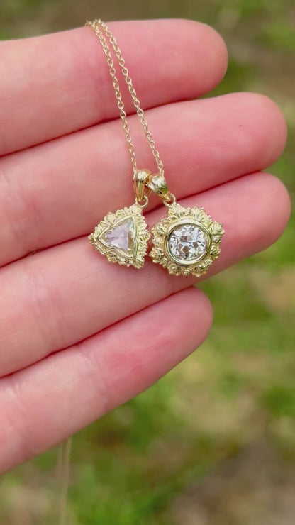 0.83ct Natural Clover Diamond Pendant - Rosette