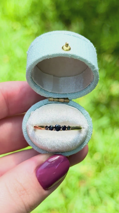 Lab Grown Sapphire Five Stone Band Ring