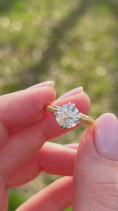 2.56ct Old European cut two tone engagement ring - the Daphne