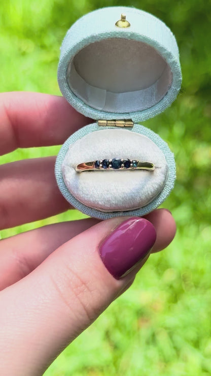 Lab Grown Sapphire Five Stone Band Ring