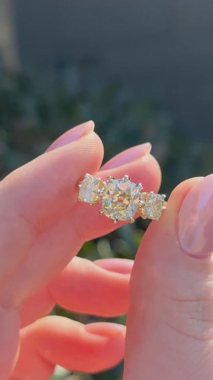 2.43ct Victorian three stone engagement ring