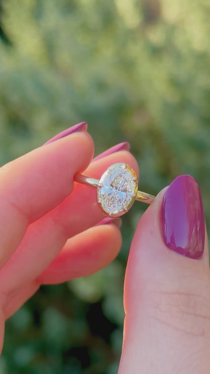 2.04ct Oval Lab Diamond Collet Engagement Ring – Clara