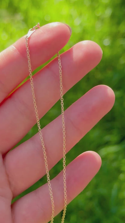10k Solid Yellow Gold Cable Chain, 1.5mm