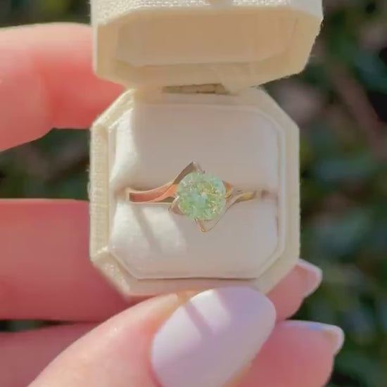 Vintage Tourmaline Ring, 10k Gold, Size 8