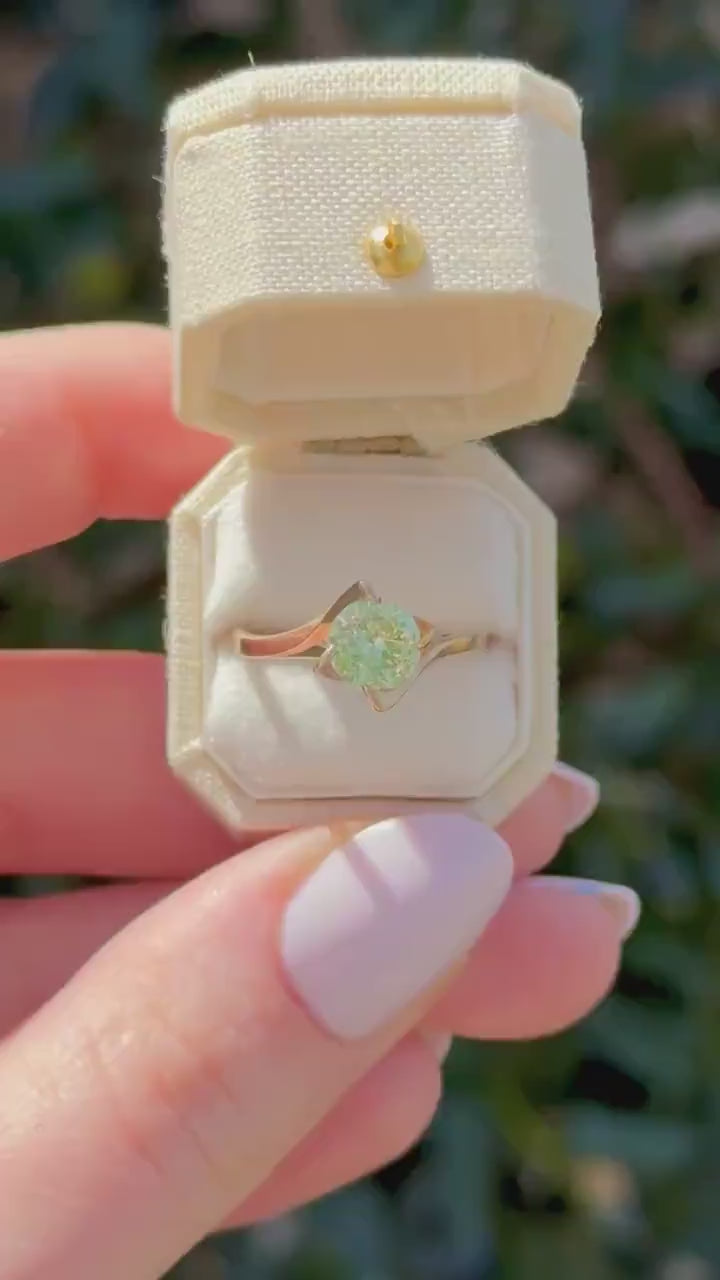 Vintage Tourmaline Ring, 10k Gold, Size 8